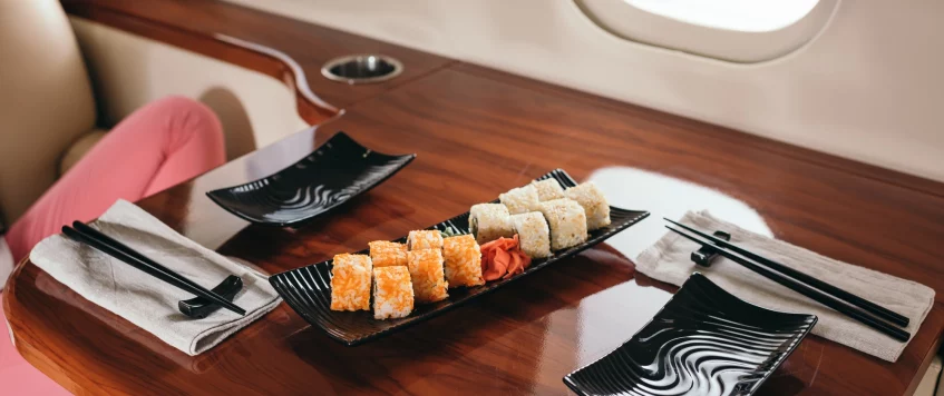 Exploring Catering Options on Private Jets
